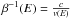 \hbox{$ \beta^{-1}(E) = \frac{{c}}{v(E)} $}