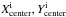 \hbox{$X^{\rm i}_{\rm center},Y^{\rm i}_{\rm center}$}