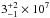\hbox{$3^{+2}_{-1}\times10^7$}