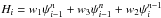\hbox{$H_i=w_1\psi_{i-1}^n+w_3\psi_{i-1}^n+w_2\psi_i^{n-1}$}