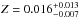 \hbox{$Z=0.016_{-0.007}^{+0.013}$}