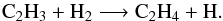 \begin{equation} {\rm C_2H_3} + {\rm H_2} \longrightarrow {\rm C_2H_4} + {\rm H}. \label{loss_C2H3} \end{equation}