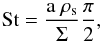 \begin{equation} \rm{St}=\frac{a~\rho_{\rm s}}{\Sigma}\frac{\pi}{2}, \label{stokes_number} \end{equation}