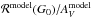 \hbox{$\mathcal{R}^{\rm model}(G_0)/A_{V}^{\rm model}$}