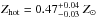 \hbox{$Z_{\rm hot} = 0.47_{-0.03}^{+0.04}~Z_\odot$}