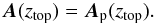 \begin{eqnarray} \label{eq:CondAAptop} \vA (z_{\rm top}) = \vAp(z_{\rm top}) . \end{eqnarray}