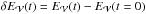 \hbox{$\delta \E(t)=\E(t)-\E(t=0)$}