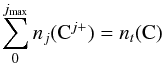 \begin{equation} \sum\limits_{0}^{j_{\max}} n_j({\rm C}^{j+}) = n_t({\rm C}) \end{equation}