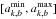 \hbox{$[a^{\rm min}_{k,b},a^{\rm max}_{k,b}]$}