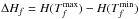 \hbox{$\Delta H_{f}=H(T_f^{\rm max})-H(T_f^{\rm min})$}