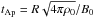 \hbox{$t_{\rm Ap}=R\sqrt{4\pi\rho_0}/B_0$}