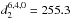 \hbox{$d_2^{6,4,0}=255.3$}