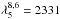 \hbox{$\lambda_5^{8,6}=2331$}