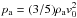 \hbox{$p_{\rm a}=(3/5) \rho_{\rm a}v_0^2$}