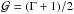 \hbox{$\mathcal{G} = (\Gamma + 1)/2$}