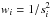 \hbox{$w_i = 1/s_i^2$}