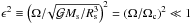 \hbox{$\epsilon^2 \equiv \left(\Omega/\! \sqrt{\mathcal{G} M_{\rm s}/R_{\rm s}^3}\right)^2=\left(\Omega/\Omega_{\rm c}\right)^2 \ll 1$}