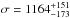 \hbox{$\sigma = 1164^{+151}_{-173}$}