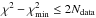 \hbox{$\chi^2 - \chi^2_{\rm min} \leq 2N_{\rm data}$}