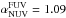 \hbox{$\alpha^{{\rm FUV}}_{{\rm NUV}} = 1.09$}