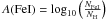 \hbox{$A({\rm FeI})=\log_{10} \left(\frac{N_{\rm{FeI}}}{N_{\rm{H}}}\right)$}