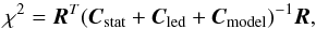 \appendix \setcounter{section}{5} \begin{equation} \chi^2 = \vec{R}^T (\vec{C}_{\mathrm{stat}} + \vec{C}_{\mathrm{led}}+ \vec{C}_{\mathrm{model}})^{-1} \vec{R} , \end{equation}