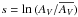 \hbox{$s=\mathrm{ln\,}(A_{V}/\overline{A_{V}})$}