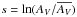 \hbox{$s=\mathrm{ln}(A_{V}/\overline{A_{V}})$}