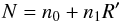 \begin{equation} \label{wolfeq} N = n_{0} +n_{1}R' \end{equation}