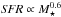 \hbox{${\it SFR} \propto M_{\star}^{0.6}$}