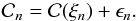 \begin{eqnarray} \conn = {\cal C}(\xi_n)+\epsilon_n. \end{eqnarray}