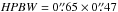 \hbox{${\it HPBW} = 0\farcs65 \times 0\farcs47$}