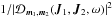 \hbox{${ 1/ |\mathcal{D}_{{\vec m}_{1} , {\vec m}_{2}} ({\vec J}_{1} , {\vec J}_{2} , \omega)|^{2} }$}