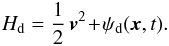 \appendix \setcounter{section}{1} \begin{eqnarray} H_{\rm d} = \frac{1}{2} \, {\vec v}^{2} \!+\! \psi_{\rm d} ({\vec x} , t) . \label{definition_Hamiltonian_discrete_derivation} \end{eqnarray}