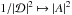 \hbox{${ 1/|\mathcal{D}|^{2} \mapsto |A|^{2} }$}
