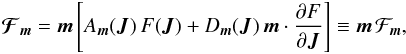 \appendix \setcounter{section}{5} \begin{eqnarray} {\vec{\mathcal F}}_{{\vec m}} = {\vec m} \left[ A_{{\vec m}} ({\vec J}) \, F ({\vec J}) + D_{{\vec m}} ({\vec J}) \, {\vec m} \cdot \frac{\partial F}{\partial {\vec J}} \right] \equiv {\vec m} \, \mathcal{F}_{{\vec m}} , \label{definition_Flux_m} \end{eqnarray}