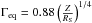 \hbox{$\Gamma_{\rm eq} = 0.88 \left( \frac{Z}{R_{\rm S}} \right)^{1/4}$}