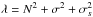 \hbox{$ \lambda = N^2 + \sigma^2 + \sigma_s^2 $}