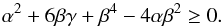 \begin{equation} \alpha^2 + 6 \beta \gamma + \beta^4 - 4 \alpha \beta^2 \geq 0. \label{condition_positions} \end{equation}