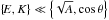 \hbox{$\left\{\!E,K\right\} \ll \left\{\sqrt{A}, \cos{\theta}\right\} $}