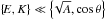 \hbox{$\left\{\!E, K\right\} \ll \left\{\! \sqrt{A},\cos \theta \right\}$}