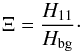 \begin{equation} \Xi = \frac{H_{11}}{H_{\rm bg}}\cdot \label{sharpness} \end{equation}