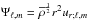 \hbox{$\quad\Psi_{\ell,m}={\overline\rho}^{\frac{1}{2}}r^2 u_{r;\ell,m}$}