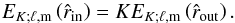 \appendix \setcounter{section}{2} \begin{equation} E_{K;\ell,\rm m}\left({\hat r}_{\rm in}\right)=K E_{K;\ell,\rm m}\left({\hat r}_{\rm out}\right). \label{eq:criterion} \end{equation}