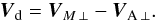 \begin{eqnarray} {{\vec V}_{\rm d}} = {\vec V}_{M\,\perp} - {{\vec V}_{\rm A\,\perp}}. \end{eqnarray}