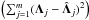 \hbox{$\left(\sum_{j=1}^{m} ({\vec{\Lambda}}_{j} - \hat{\vec{\Lambda}}_{j})^{2}\right)$}