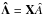 \hbox{$\vec{\hat{\Lambda}}={\bf X} \hat{A}$}