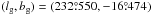 \hbox{$(l_{\rm g}, b_{\rm g}) = (232\fdg550, -16\fdg474)$}