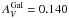 \hbox{$A_{V}^{\mathrm{Gal}} = 0.140$}