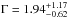 \hbox{$\Gamma=1.94_{-0.62}^{+1.17}$}
